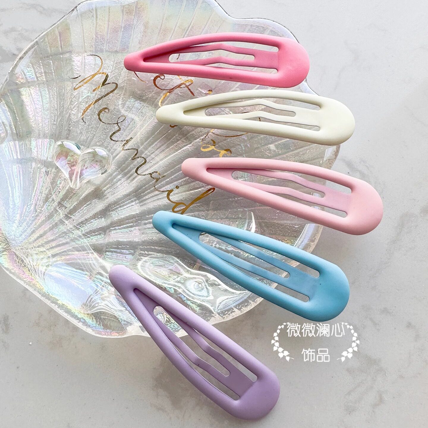 新款儿童可爱糖果色水滴夹BB夹迷你发卡子发夹软妹刘海夹发饰