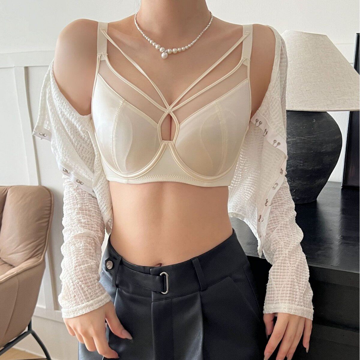 超薄款内衣女大胸显小性感上托防下垂收副乳胖mm调整型大码文胸罩