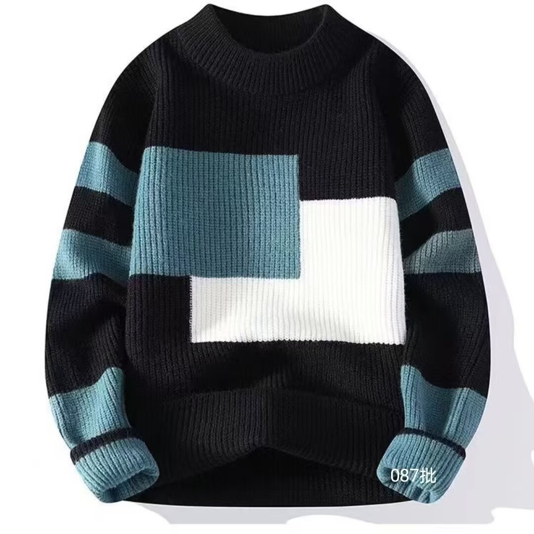 男款秋冬保暖圆领针织衫毛衣