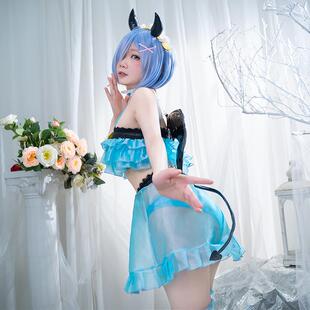 现货从零开始的异世界 蕾姆小恶魔cosplay服装性感泳衣可爱女全套