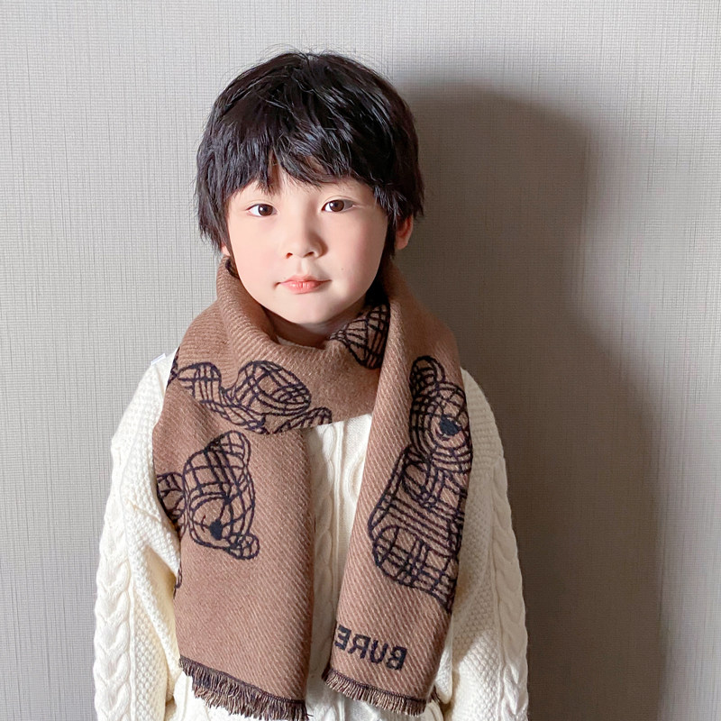 儿童羊绒围巾可爱小熊