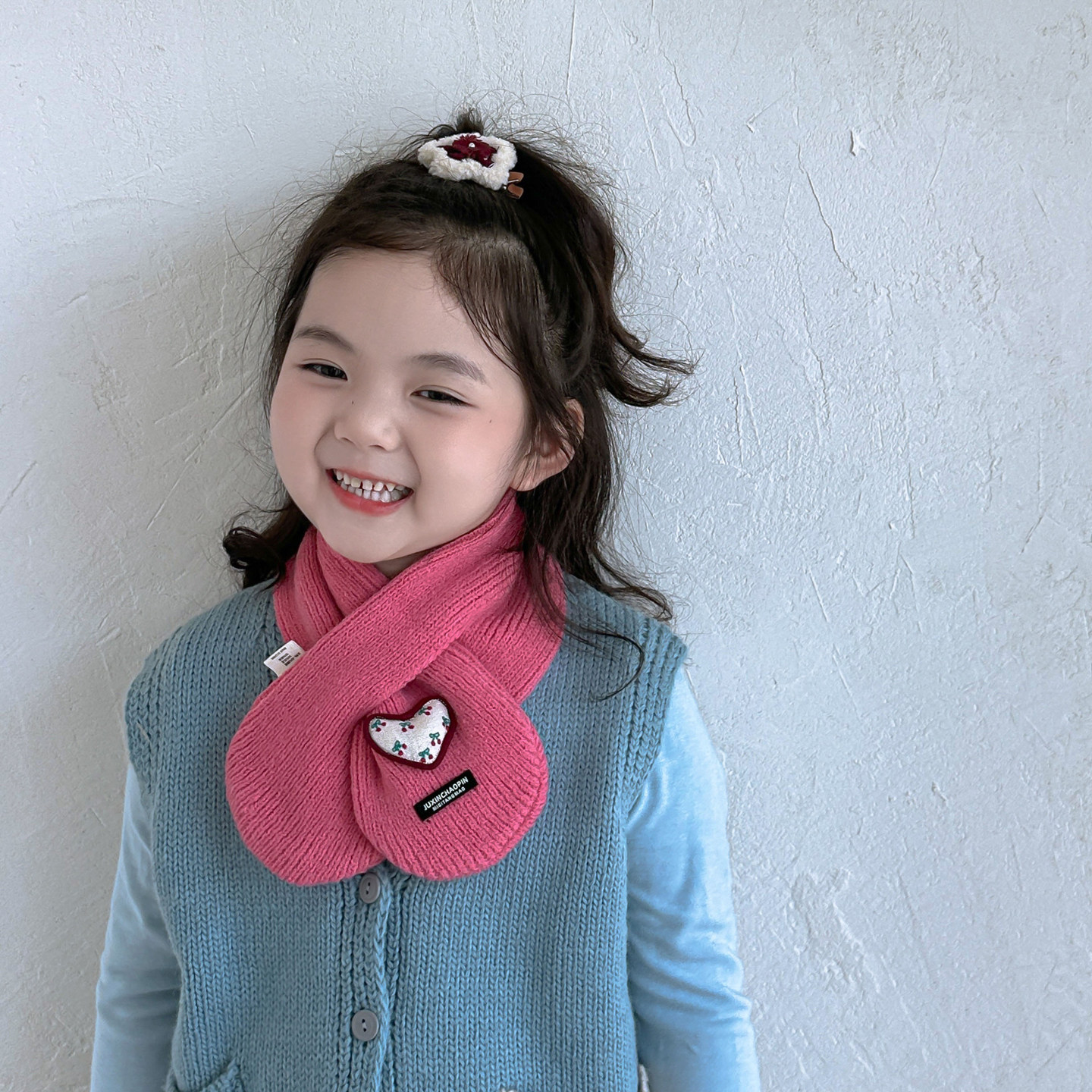 儿童针织围巾保暖可爱卡通围脖