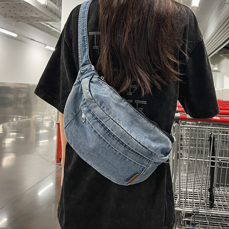 邦妮水洗牛仔斜挎包轻便单肩包