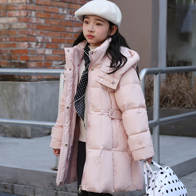 女童羽绒服防寒保暖加厚中长款