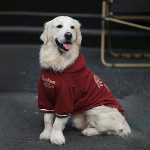 狗狗衣服大型犬秋冬宠物卫衣红色金毛圣诞衣服拉布拉多新年衣服冬