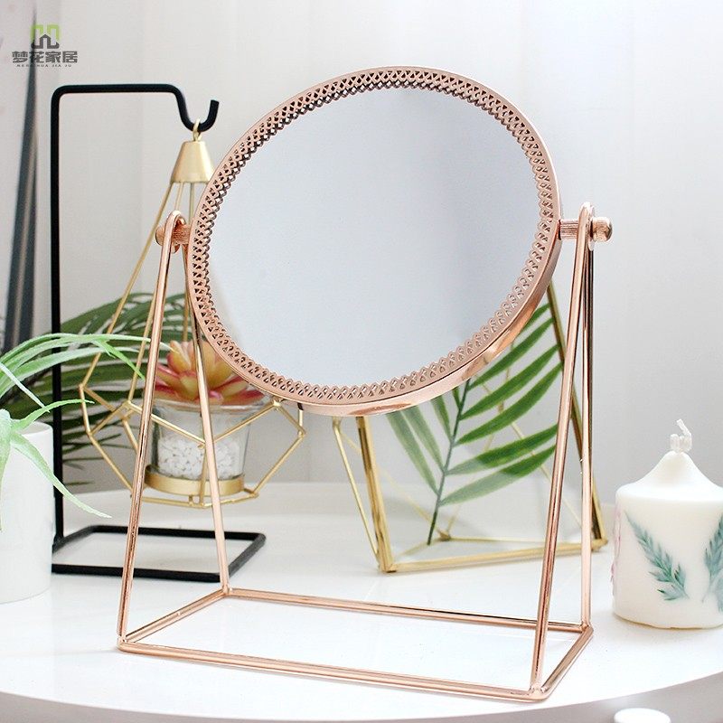 Northern Europe INS Metal Light extravagance Simplicity three-dimensional Makeup Mirror princess Desktop Mirror desktop cosmetology Decorative mirrorin the Accessories/Fashion Jewelry, Decoration  category - from Buy2taobao.com to provide professional Taobao agent buy service