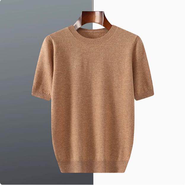 高端短袖毛衣男秋冬男装休闲针织半袖圆领纯色百搭安迪绒打底衫,男装,羊绒套衫,淘宝优惠券,粉丝福利购,淘宝优惠卷