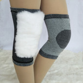 獭兔毛护膝保暖老寒腿皮毛一体加厚加绒防寒透气无痕男女冬季 护腿