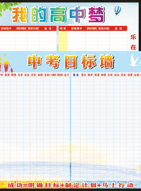 定制初中生高中评比栏表教室布置