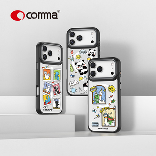 COMMA珂玛适用苹果17Pro Max磁吸卡通壳iPhone17Pro文创拼贴手机壳16ProMax全包防摔磁吸16pro个性创意软硬壳