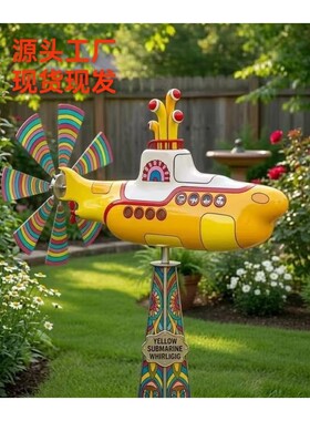 跨境新品Shark Mouth Warplane Garden Wind Spinner户外花园风车