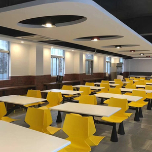 快餐桌椅连体组合学校食堂员工饭堂高速服务区餐厅四人位连体餐桌
