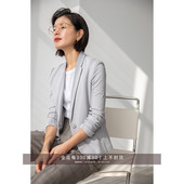 芝美日禾 一粒扣职业正装 极简弹力针织小个子西装 外套女单层修身