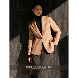 芝美日禾 现货 静奢羊绒羊毛立体分割修身西装小个子短款外套