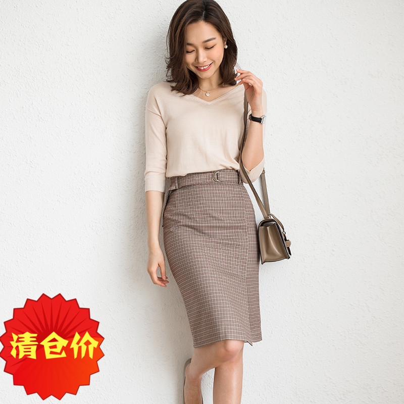 复古格纹下摆开叉中长款半身裙气质淑女职业OL装2019春夏新款在类目 女装/女士精品, 半身裙中 - 来自Buy2taobao.com提供专业的淘宝代购服务