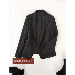 羊毛双面呢外套定制一粒扣修身 清仓5折 商务职业西装 断码