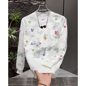 秋季 扎染设计感炸街欧货上衣 潮流印花卫衣男轻奢圆领百搭休闲长袖