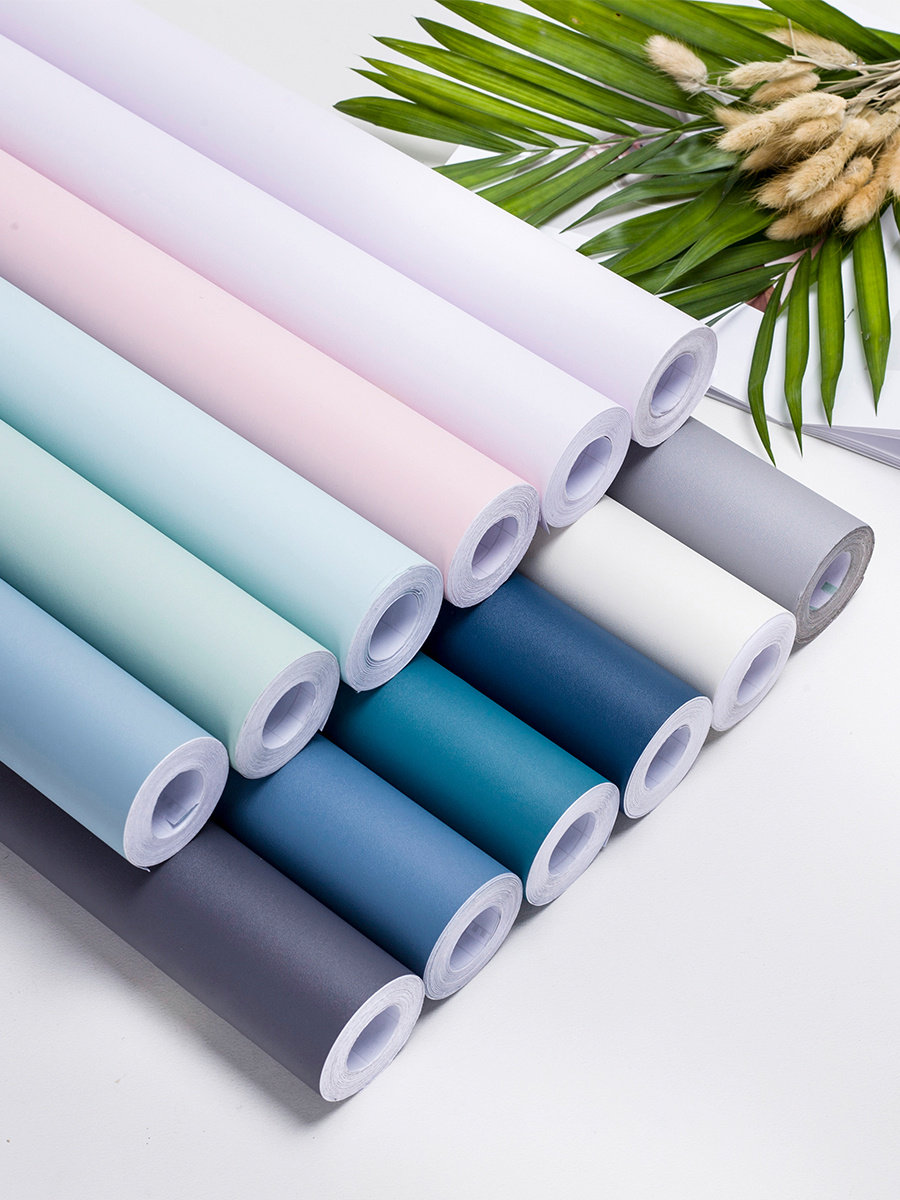 白色壁纸自粘卧室温馨防水防潮墙纸宿舍寝室客厅背景墙面翻新贴纸