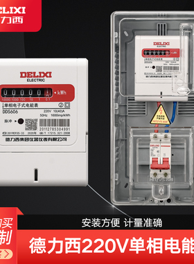 德力西220V家用单相电能表智能电表箱套装出租房20A-40A-60A
