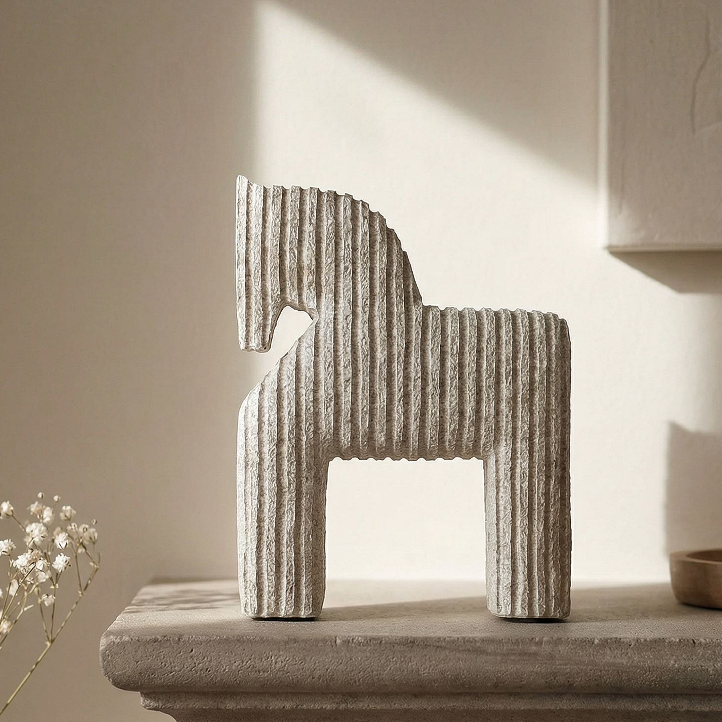仿石器条纹马侘寂风摆件客厅电视柜书房小众高级感马年艺术装饰品,家居饰品,装饰摆件,淘宝优惠券,粉丝福利购,淘宝优惠卷