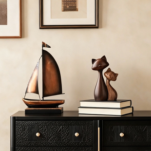 中古风复古摆件客厅电视开放柜小众高级感民宿装饰艺术软装工艺品