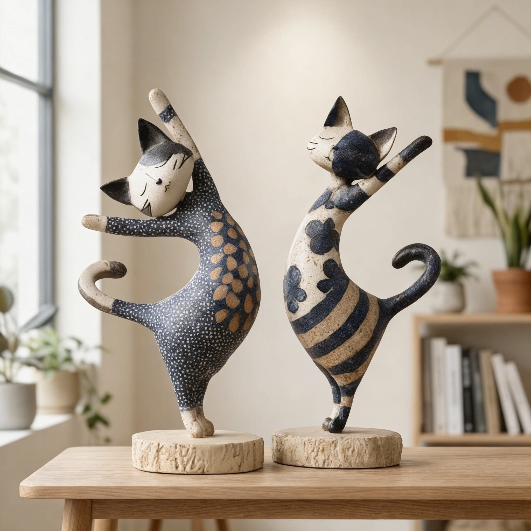 创意猫咪装饰品摆件客厅玄关电视柜高级感小众复古家居艺术中古风