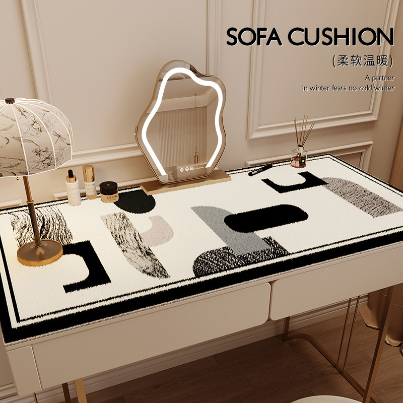 梳妆台毛绒桌垫仿羊绒冬天化妆台面垫防水轻奢高级感桌布毛绒垫子,居家布艺,桌布,淘宝优惠券,粉丝福利购,淘宝优惠卷