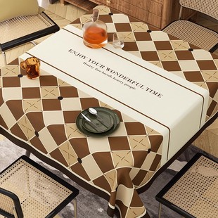 氛围高级感网红小羊皮桌布防水防油免洗餐桌布正方形茶几台布桌垫
