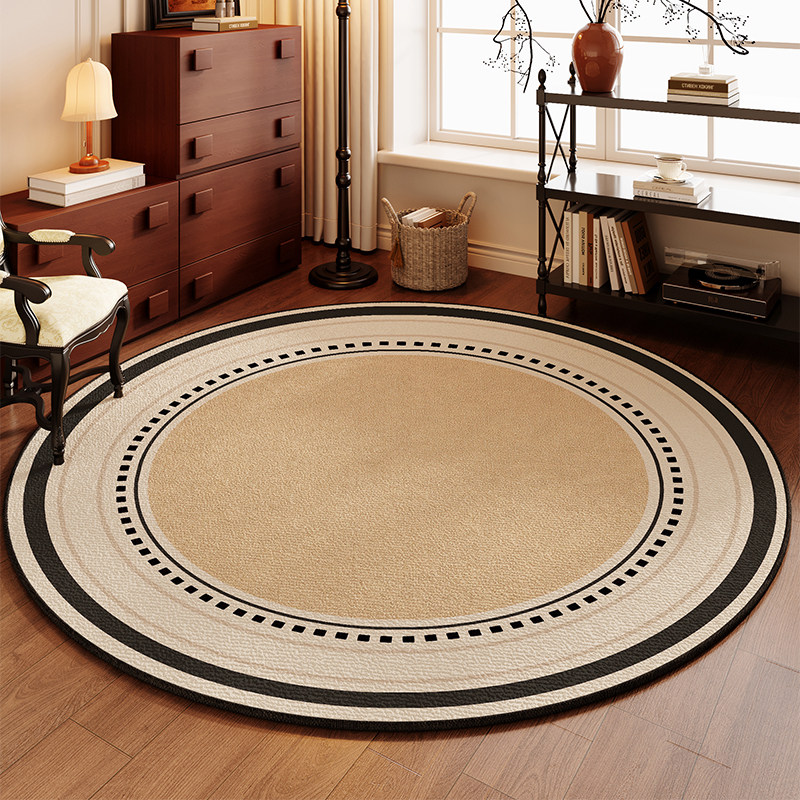 2026新款圆形地毯法式书房客厅卧室摇椅防滑垫防水防污易打理地垫,居家布艺,入户地垫,淘宝优惠券,粉丝福利购,淘宝优惠卷