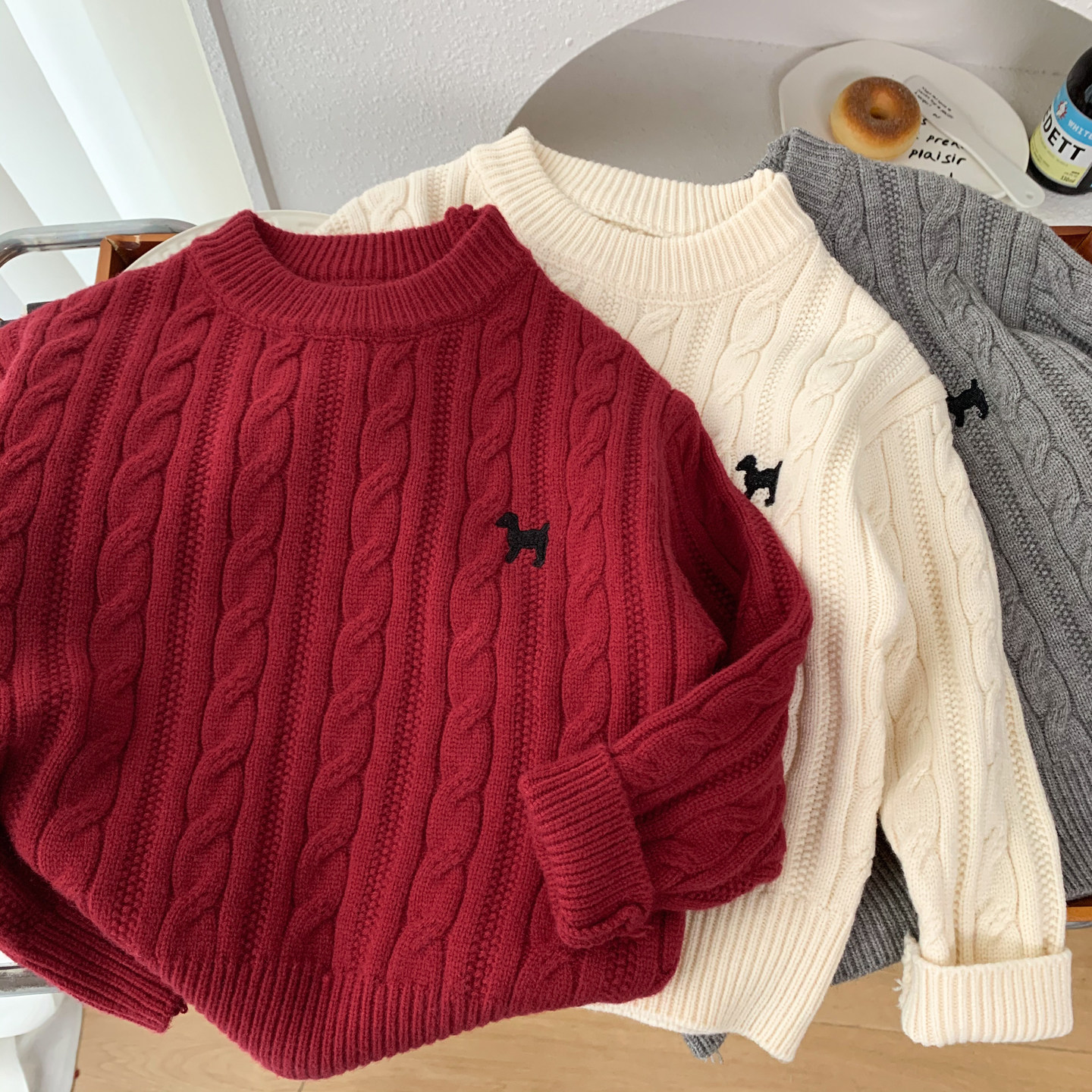 儿童麻花毛衣秋冬装针织衫男童卡通洋气打底毛线衣中小童柔软内搭