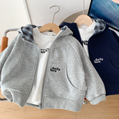 中小童宽松运动上衣 儿童休闲卫衣开衫 男童春秋装 连帽外套2026新款