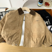 男童翻领外套春秋季 拉链开衫 潮酷夹克衫 时尚 中小男孩韩版 2026新款