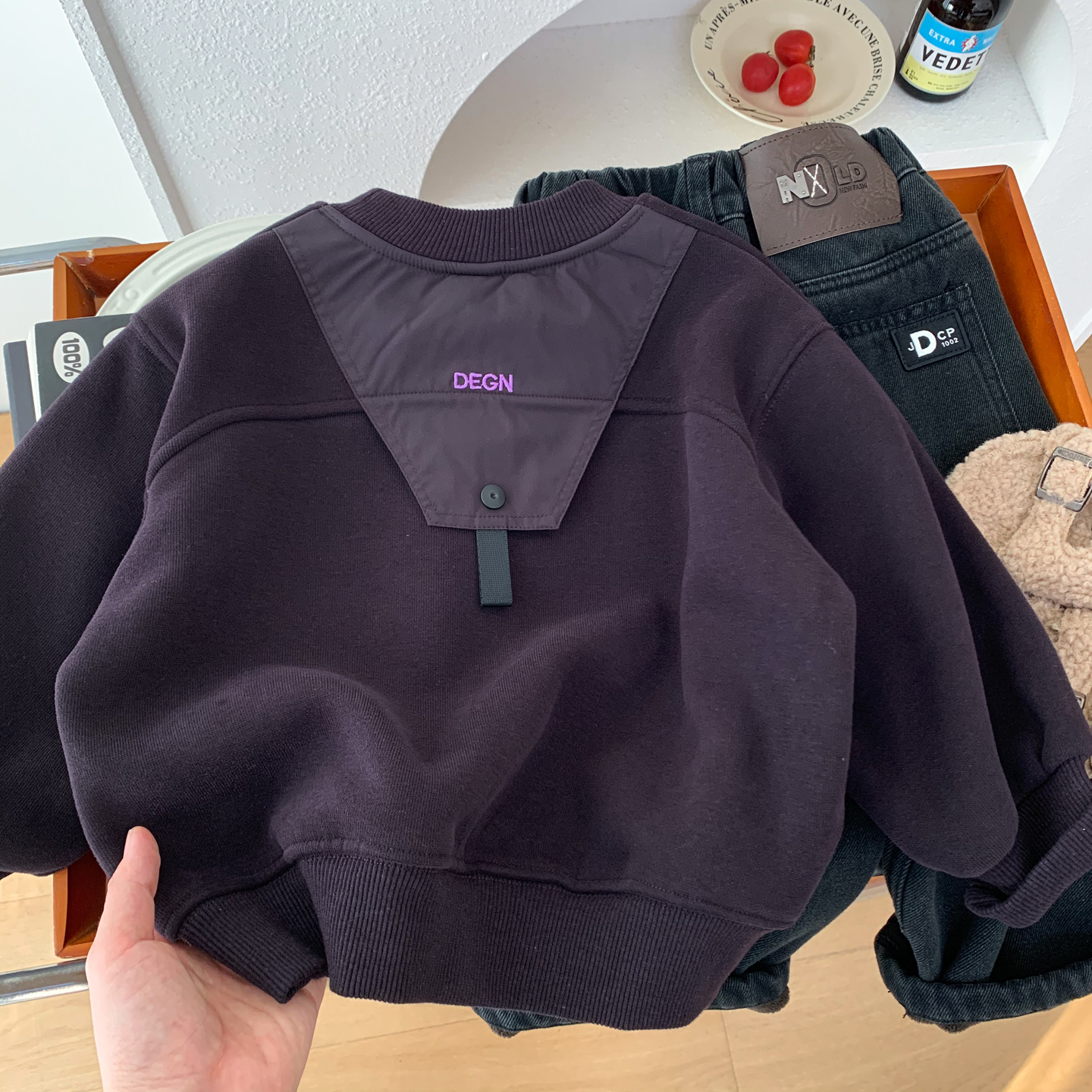 男童秋冬加绒卫衣2025新款儿童韩版上衣酷帅男孩圆领宽松套头衫潮