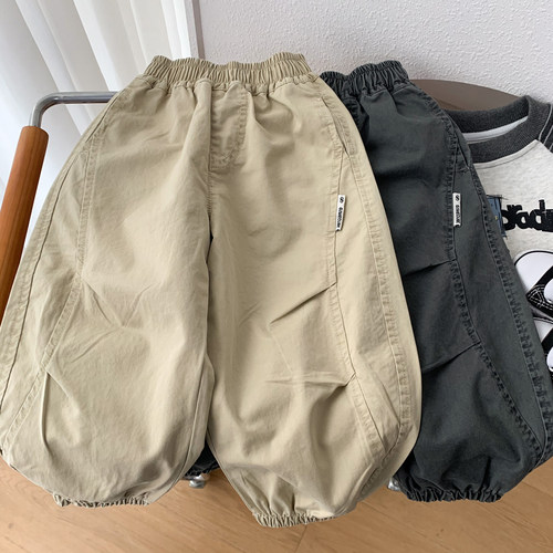 男孩春秋装休闲束脚裤酷帅弯刀裤