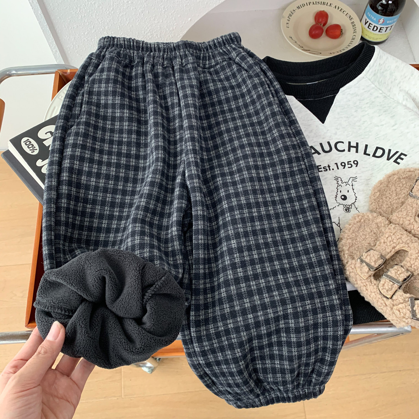 男童一体加绒格子裤2025冬款儿童时尚休闲裤中小童洋气束脚裤百搭,童装/婴儿装/亲子装,裤子,淘宝优惠券,粉丝福利购,淘宝优惠卷