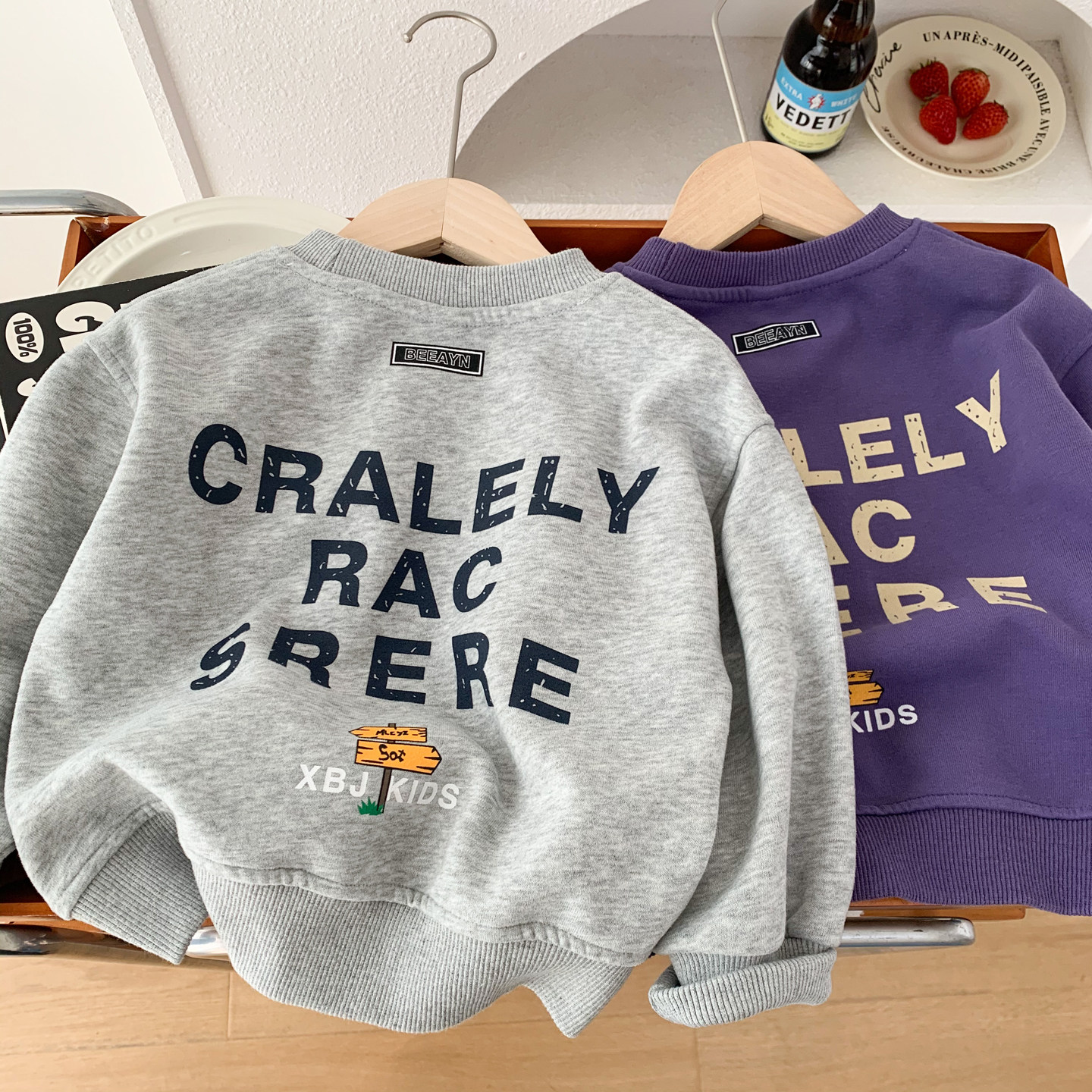 男童字母卫衣2026新款儿童休闲洋气套头衫百搭中小童圆领春秋上衣