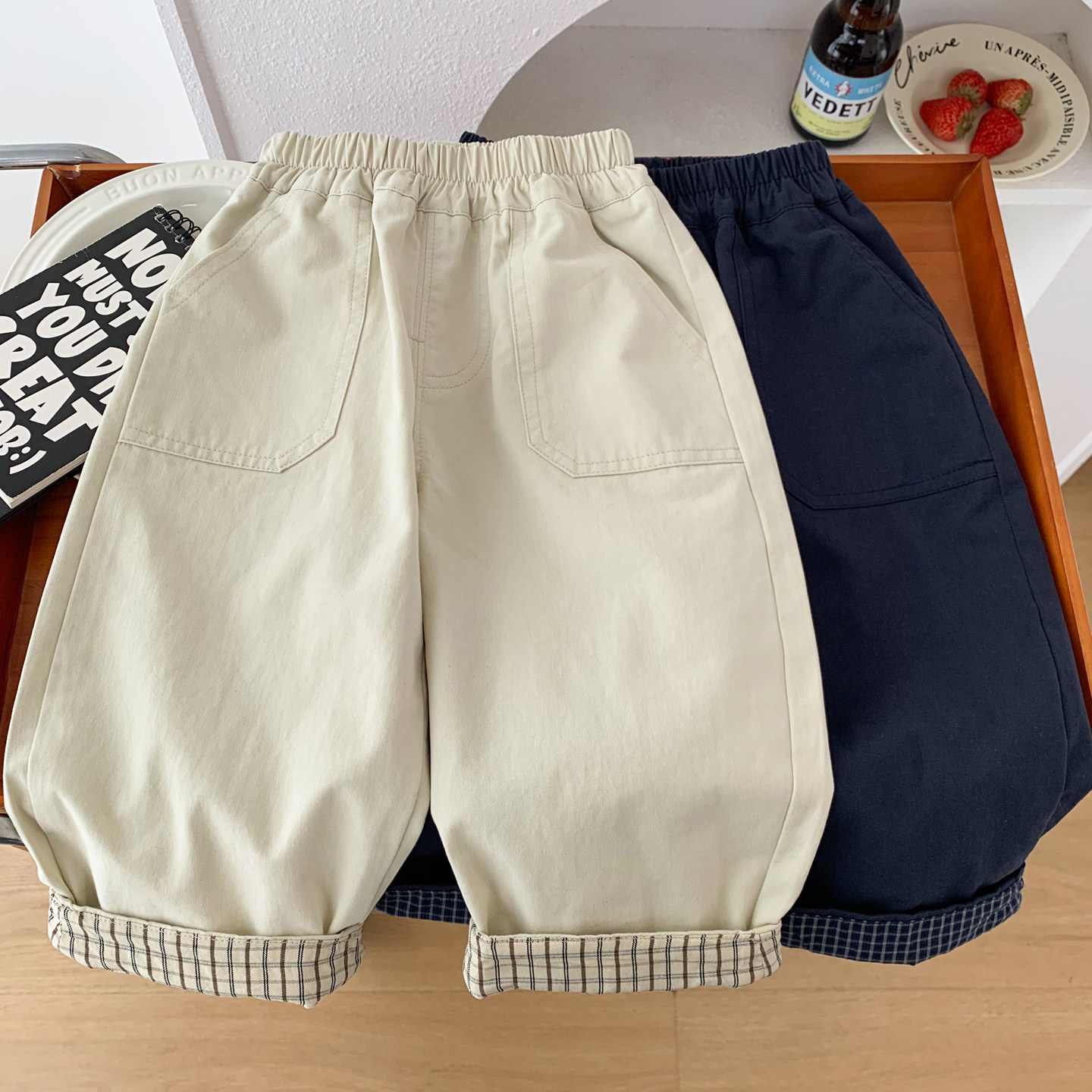 男女童纯棉休闲裤春秋季薄款长裤2026新款儿童宝宝时尚百搭直筒裤