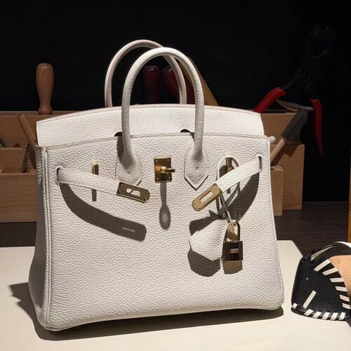 冰川白普皮togo皮手工包包女士手提包BK铂金包25夏季新款流行轻奢