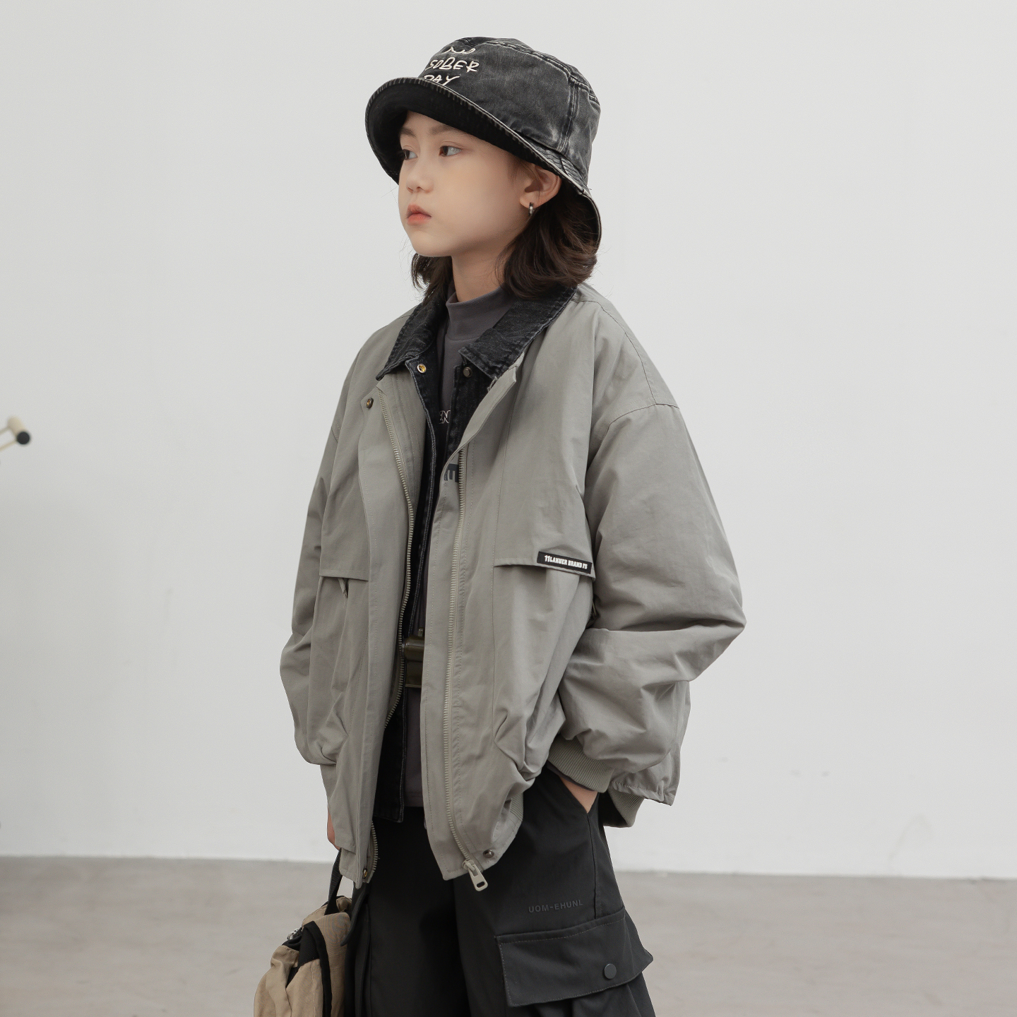 男童假两件外套秋冬款2025新款儿童冬季加厚夹棉上衣大男孩冬装潮