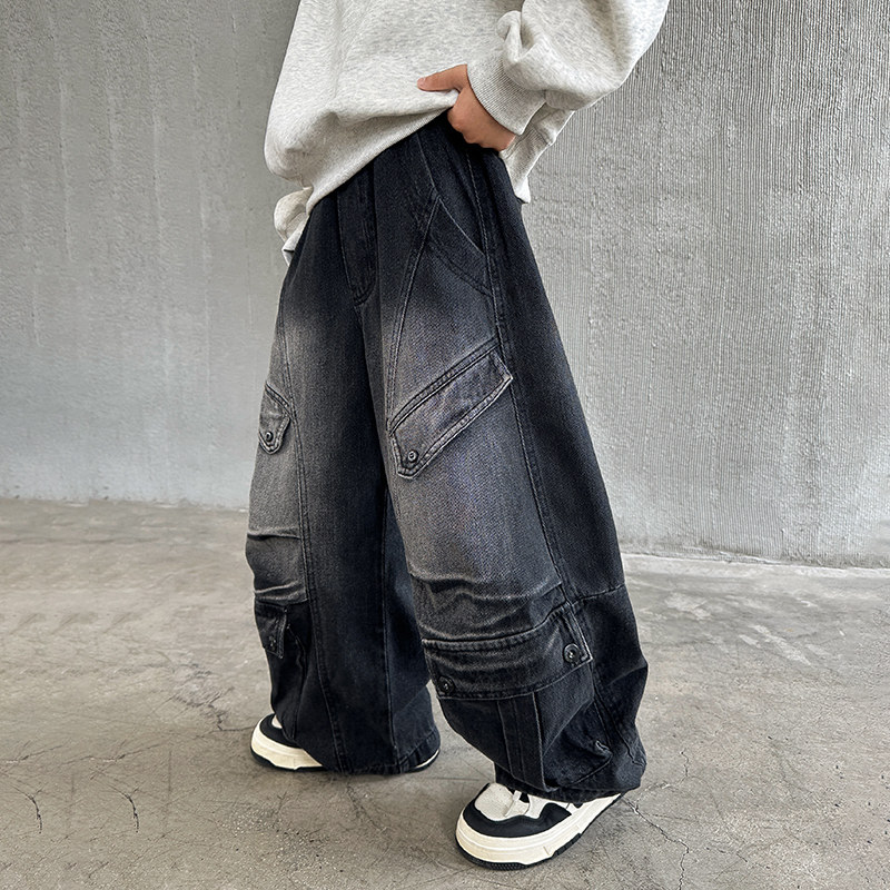 男童工装牛仔裤春秋款2026新款中大儿童春装休闲裤男孩春季长裤潮,童装/婴儿装/亲子装,裤子,淘宝优惠券,粉丝福利购,淘宝优惠卷