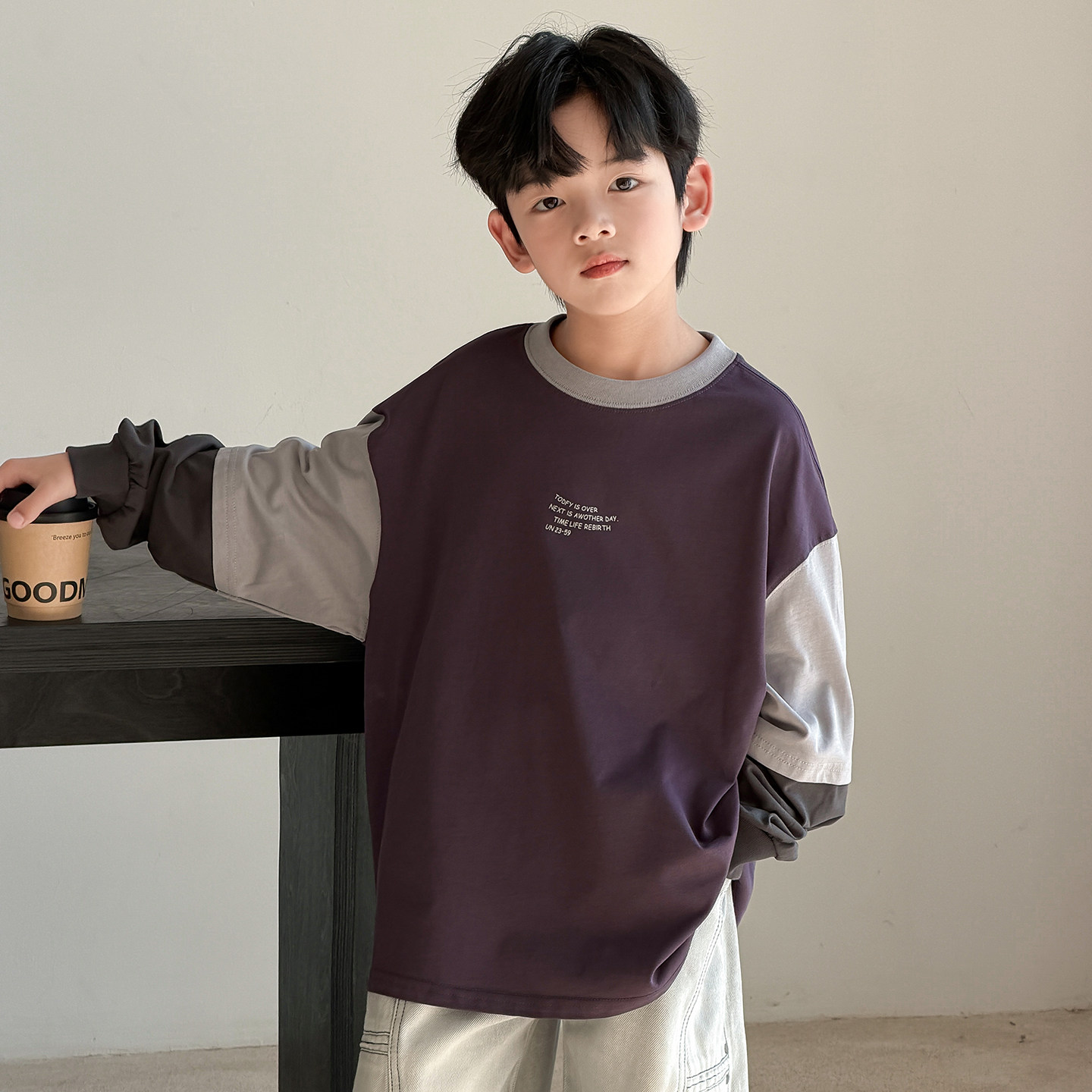 男童长袖t恤春秋款2026新款中大儿童装痞帅打底上衣男孩春装卫衣T,童装/婴儿装/亲子装,T恤,淘宝优惠券,粉丝福利购,淘宝优惠卷