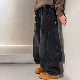 男童牛仔裤春秋款2026新款大儿童装痞帅宽松休闲直筒裤子男孩春装