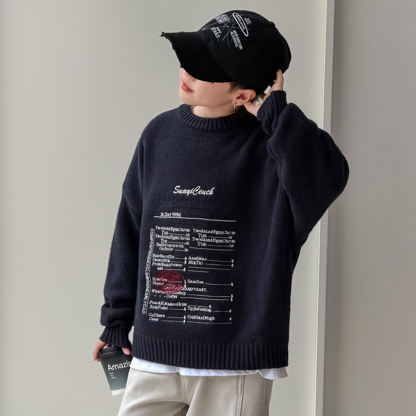 男童毛衣秋冬款2025儿童冬季针织衫中大童冬装男孩加厚打底上衣潮