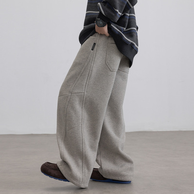 男童加绒裤子秋冬款2025新款儿童冬季一体运动直筒卫裤大男孩冬装