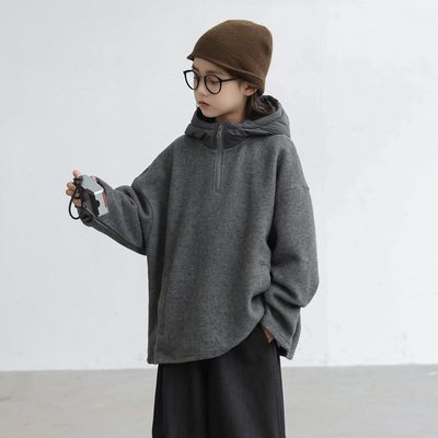 男童加绒连帽卫衣秋冬款2025新款儿童装冬季一体绒加厚冬装打底衫