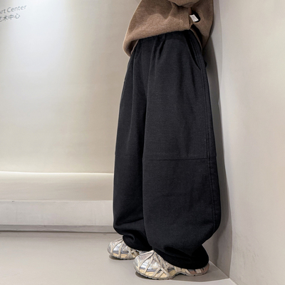 男童加绒裤子秋冬款2025新款儿童冬季一体运动直筒卫裤大男孩冬装