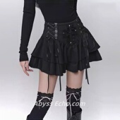 y2k辣妹幽灵少女十字架黑色短裙朋克风亚文化穿搭哥特风半身裙子