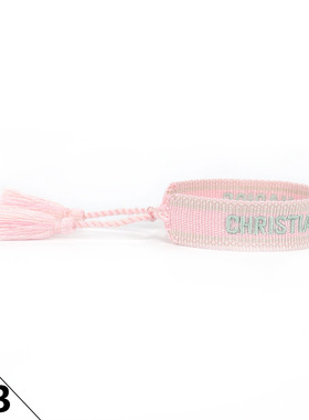 速卖通特姆temu涤纶D字手绳手编外贸饰品女编织手链流苏