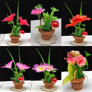 酒店西餐盘饰冷菜装盘刺身装饰寿司创意小摆件餐饮仿真花草点缀花