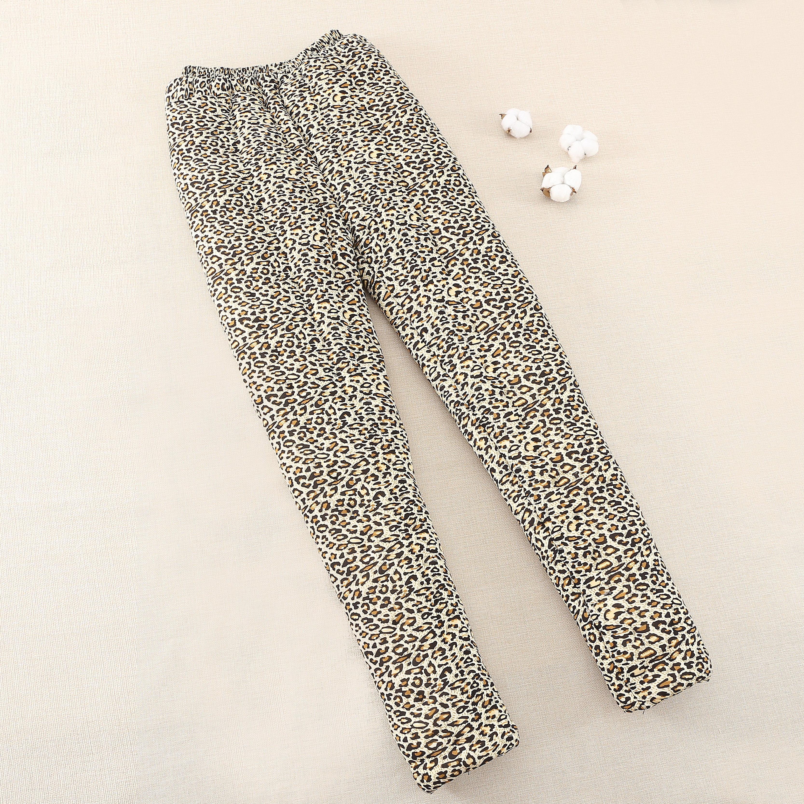 纯手工棉花棉裤女装冬季加厚保暖奶奶高腰老年人宽松豹纹花色长裤